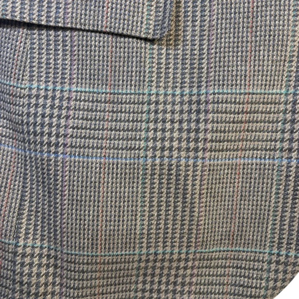 Polo University Club Ralph Lauren Glen Plaid Wool Blazer Grey Blue 2-Button Mens